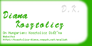diana kosztolicz business card